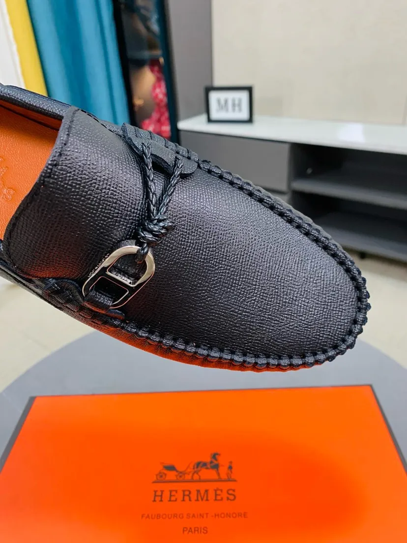 Men's men's shoes 💰458🌹🌹 Comes with packaging [Hermès] Hermès 🚹 Men's new bean slip-on shoes, full of charm, luxury style gentleman's shoes. Hermès exquisite hardware buckle accessories (❌refuse to fade) embossed design elements... interpret the brand image design concept 👑 Material imported cowhide ➕ Selected genuine leather lining ➕ Brand wear-resistant sole stitching 🔍🔍 Size: 38-44